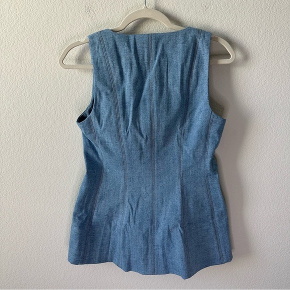 NWT VERONICA BEARD Avalina Denim Vest in Blue Mirage SZ US 6 - Picture 7 of 8